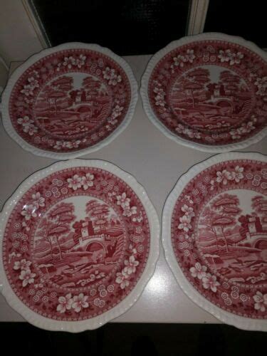 Copeland Spode Pink Tower Set Of 4 7 3 4 Plates Antique Price Guide