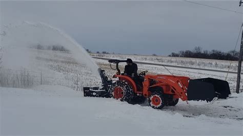 53 Kubota L2501 Clearing Deep Snow With Boxblade Rear Blade And 68 Mk Martin Meteor