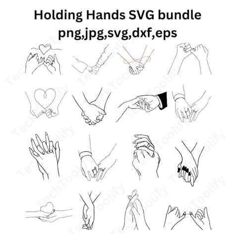 Holding Hands SVG PNG Bundle Valentines Day Svg Files Pinky Hold Svg