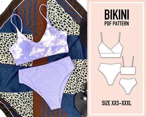 Bikini Pattern Pdf Sewing Pattern Swimsuit Pattern Pdf Etsy Uk