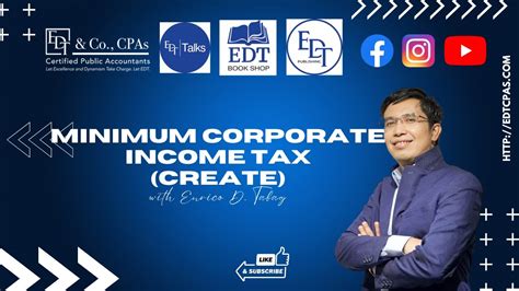 Minimum Corporate Income Tax Mcit Under Create Law Youtube