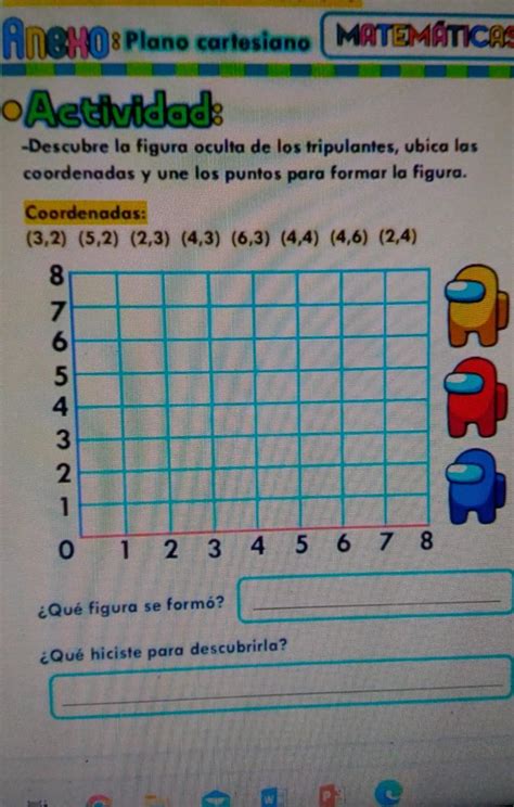 Plano Cartesianodescubre La Figura Oculta De Los Tripulantes Ubica Las