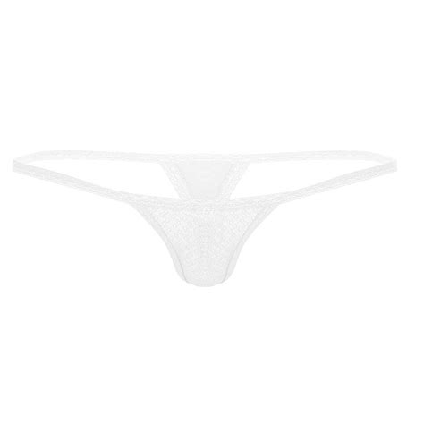Buy Dpois Mens Soft Sheer Mesh Ultra Low Rise Micro Mini G String Thongs Bikini Panties