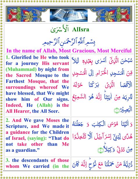 Surah Bani Israil English Page Of Quran O Sunnat