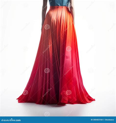 Stunning Back View Of Woman In Colorful Evening Dress Stock