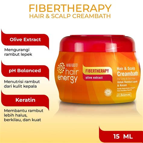 Jual Makarizo Hair Energy Fibertherapy Hair Scalp Creambath Olive