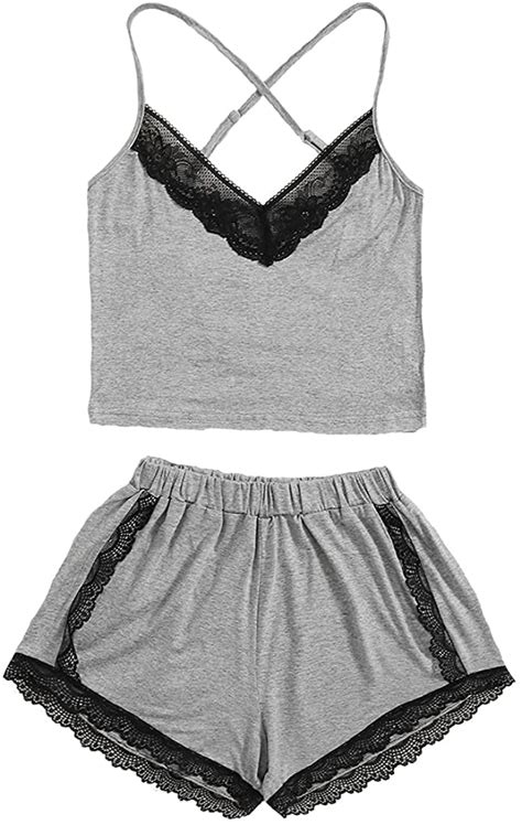 Asotony Camisole Pajamas Set Sexy Lace Lingerie Shorts Nightgown Pcs Set Walmart
