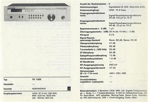 Nordmende TU 1340 Hifi Wiki