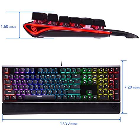 Rosewill Mechanical Gaming Keyboard Rgb Backlit Clicky Computer