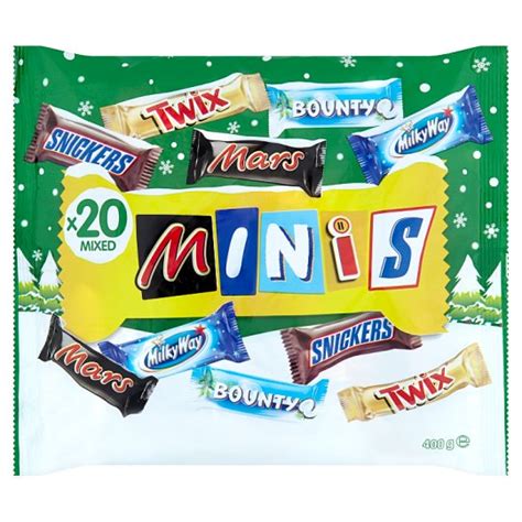 Winter Minis Mix Bounty Mars Milky Way Snickers Twix 400 G Tesco