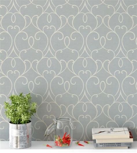 Papel De Parede Fundo Cinza E Detalhes Arabescos Na Cor Nude Padr Es De Parede Arabesco