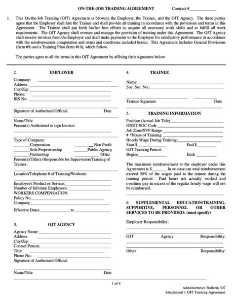 Employee Training Agreement Template Sample Templateral