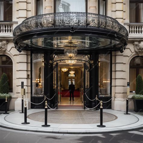 Premium AI Image | European luxury hotel with a revolving entrance door