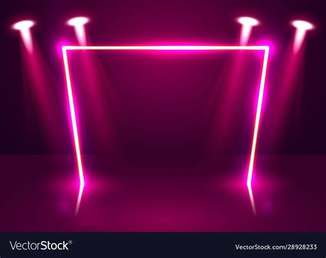 Neon Show Light Podium Futuristic Background Vector Image On