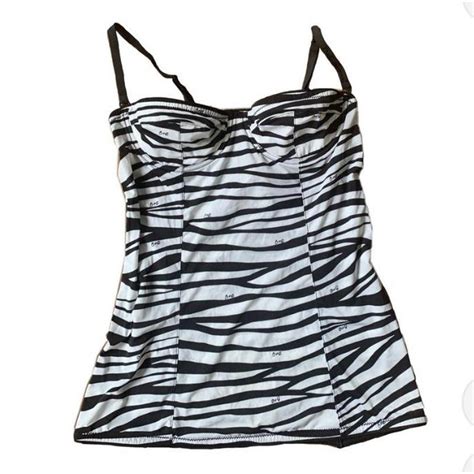 Dolce And Gabbana Lingerie Zebra Print Bustier Depop