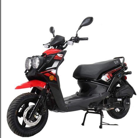 Street Gas Moped 150cc Adult Bike with 12" Aluminum Wheels (Red, Factory Package) Mopeds For ...