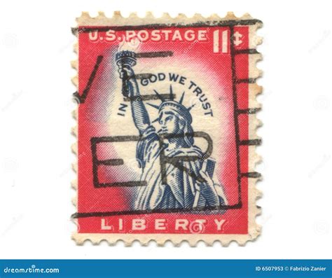 Old Postage Stamp From Usa Liberty Editorial Stock Photo Image Of