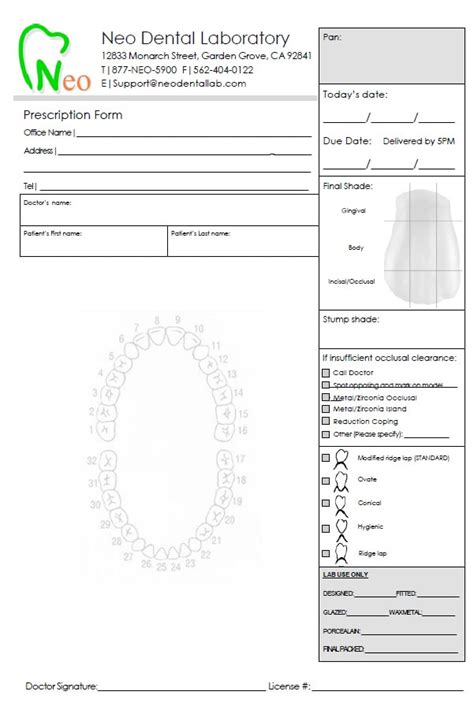 Rx Form Neo Dental Lab