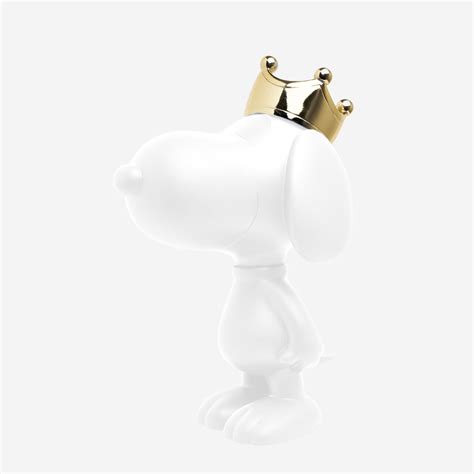 Snoopy Crown Peanuts Sculpture Cm Glossy White Chromed Gold