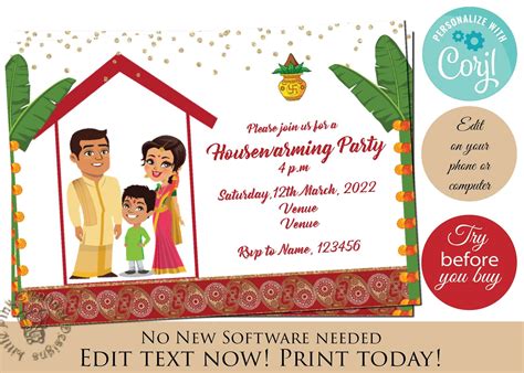 Editable Housewarming Invitation Cards