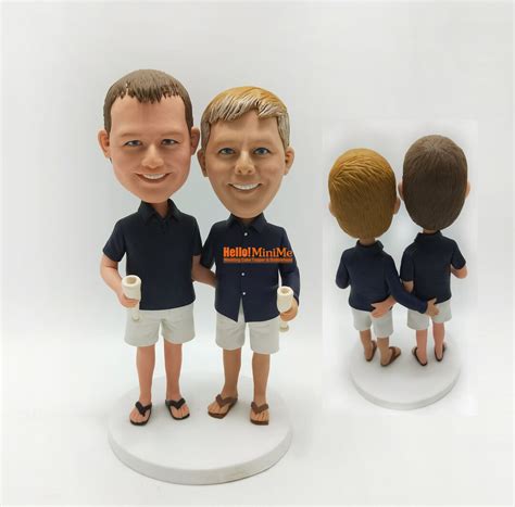 Same Sex Wedding Cake Topper Same Sex Wedding Bobble Head Gay Wedding Cake Topper Gay Bobblehead