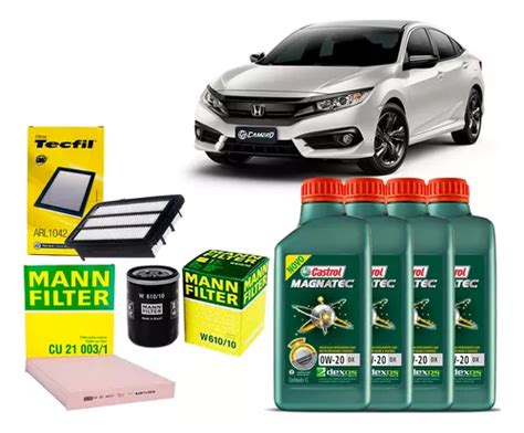 Kit Troca Óleo 0w20 Honda Civic 1 5 2019 2020 2021 2022 Parcelamento