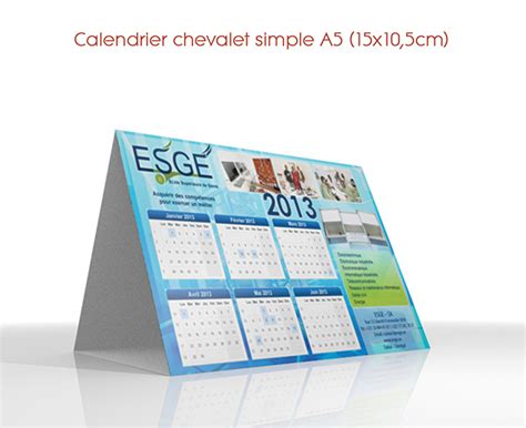 Colorixgroupe Communication And Print Calendrier Chevalet Simple A5