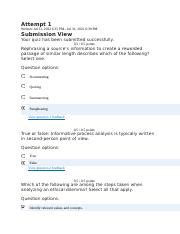 5 0 Check Your Knowledge Attempt 1 Docx Attempt 1 Written Jul 31