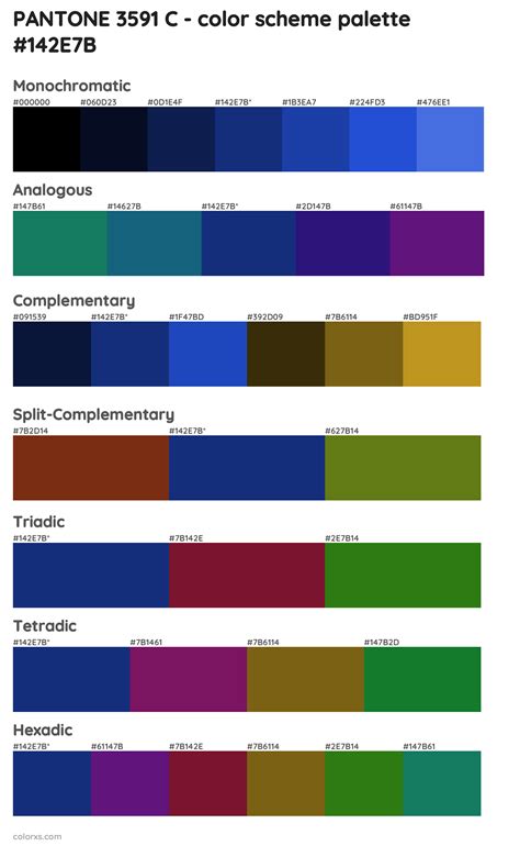 PANTONE 3591 C color palettes - colorxs.com