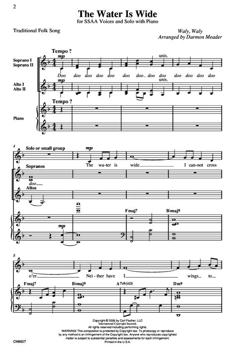 The Water Is Wide (SSAA ) arr. Darmon Meader| J.W. Pepper Sheet Music