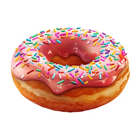 Pink Glazed Donut With Colorful Sprinkles 46800544 Png