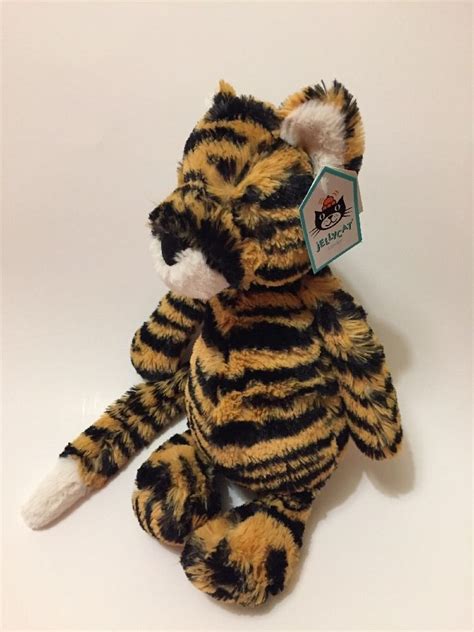 Jellycat Bashful Tiger Soft Toy Medium Plush New Safari Black Orange