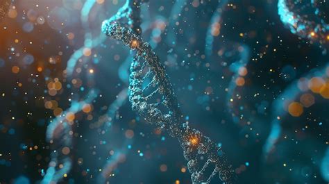 Premium Photo DNA Background DNA Molecule With Glowing Particles