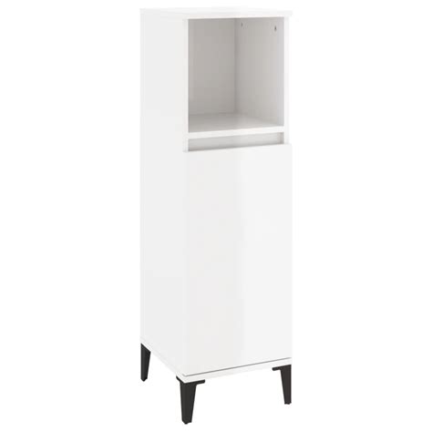 Dioche Armoire De Salle De Bain Blanc Brillant X X Cm Yw Tech