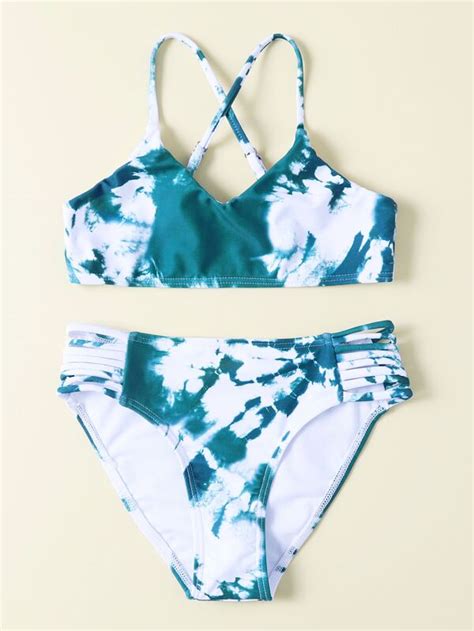 Bañador bikini de tie dye Moda de Mujer SHEIN México