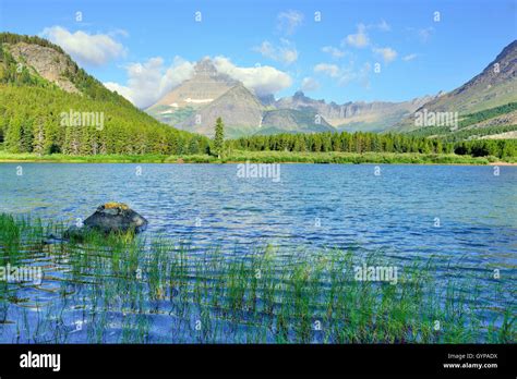 Swiftcurrent Lake In High Alpine Landscape On The Grinnell Glacier