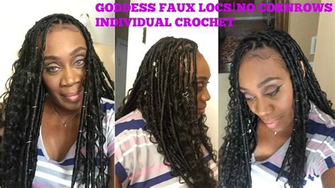 Goddess Faux Locsno Cornrowsindividual Crochetlight Weight Youtube