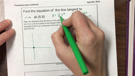 Parabola Conic Section Worksheet