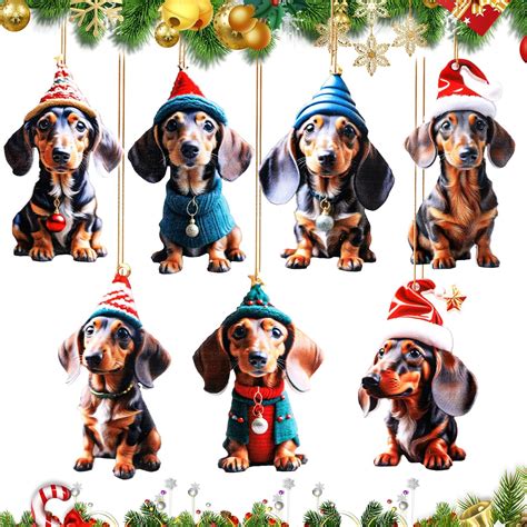 Amazon de 7 Stück Dachshund Christmas Decorations Dackel