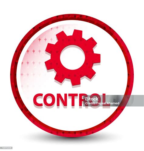 Control Misty Frozen Red Round Button Stock Illustration Download