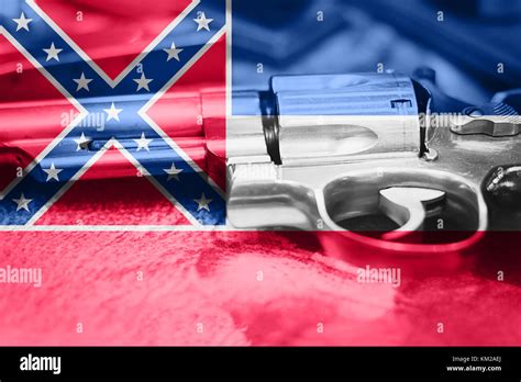 La Bandera Del Estado De Mississippi Estados Unidos Gun Control De EE