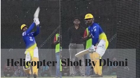 Ms Dhoni Playing Helicopter Shot In Practice Session Youtube