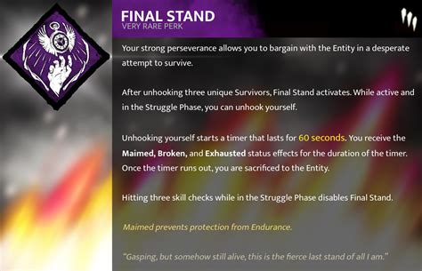 Survivor Perk Concept Final Stand 2 Images R Deadbydaylight