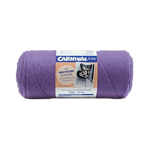 Carnival 8 Ply 271 Metre Acrylic Yarn 100g Violet Big W