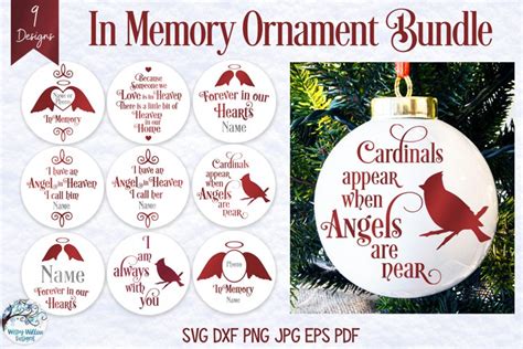 In Memory Christmas Ornament Svg Bundle Vol Round Memorial India