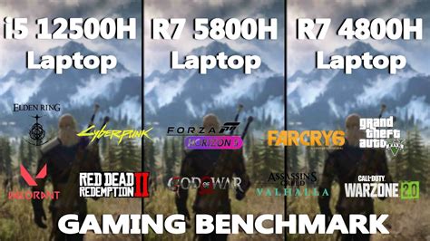 Intel I5 12500h Vs Ryzen 7 5800h Vs 4800h Gaming Benchmark Test In 2023 Rtx3050 Laptop Youtube