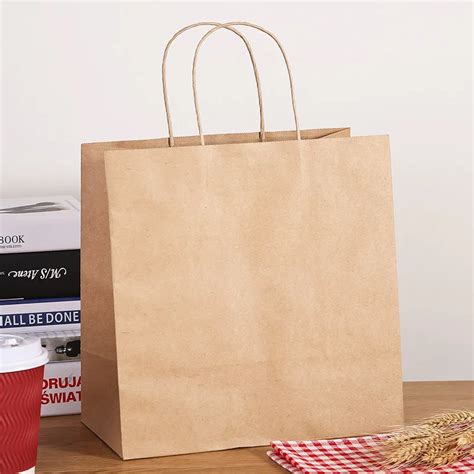 Lipack Take Out Fast Food Kraft Paper Carry Bag Customized Logo