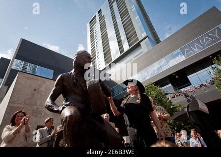 Bronze statue of Willie Nelson by Clete Shields in front of the Austin City Limits Live stage at ...