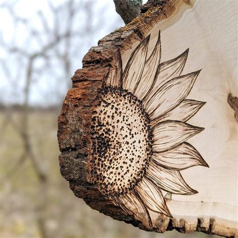 Double Sunflower Wood Burned Glitter Sign Wood Burning Art Wood