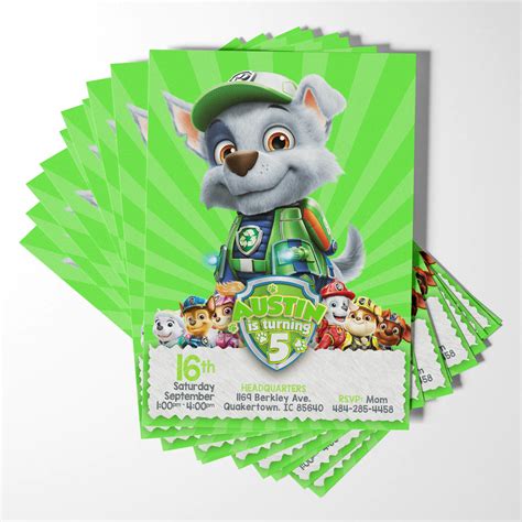 Paw Patrol Rocky Birthday Invitation | Customizable And Printable ...